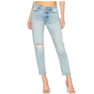 GRLFRND Kiara Size 28 Slouchy Tomboy Mid Rise Jeans Stone Deep Color Boho Hippie